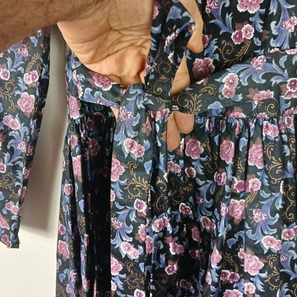 Gunne Sax Jessica McClintock Girls Dress Vintage Size 10 Lace Detail Tie Back - Picture 9 of 11